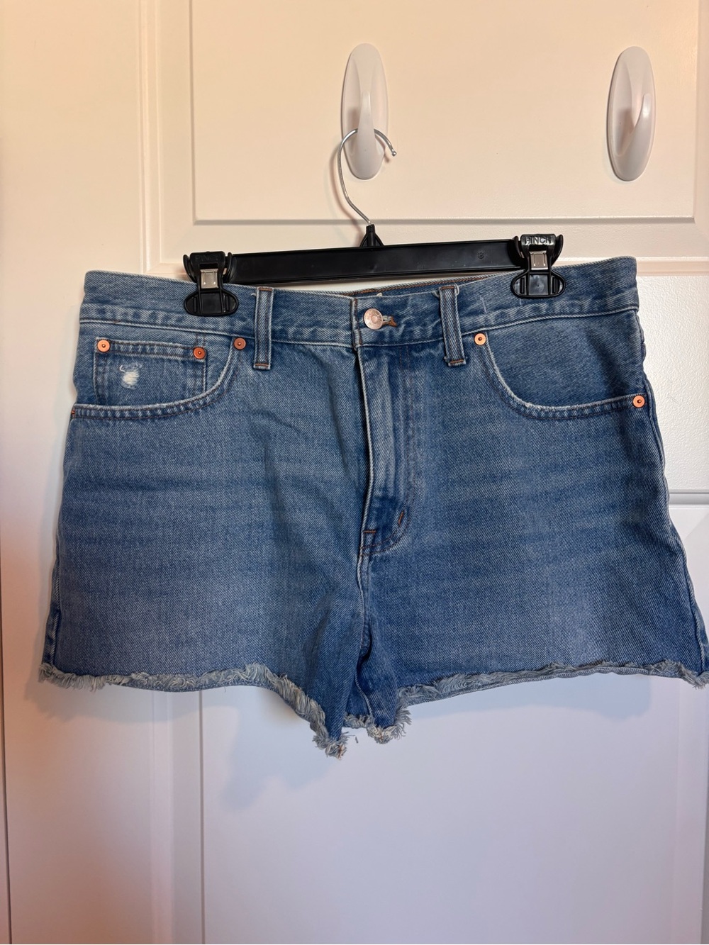 Classic High-Rise Women's Denim Shorts - Blue